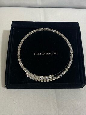 Kohl's Silver-Tone Clear Crystal Tennis Necklace